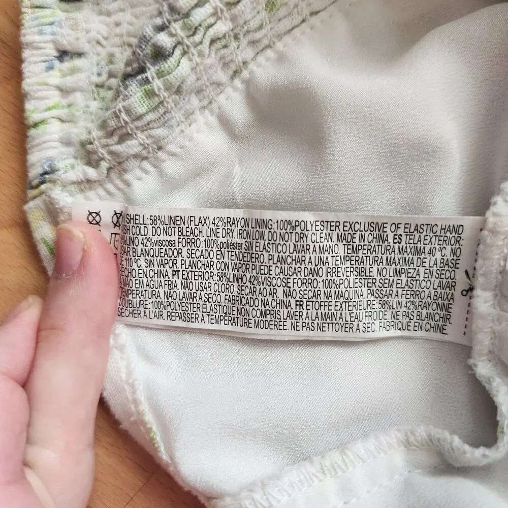 Forever 21 Floral Puff Sleeve Tie-Front Crop Top, Small - Picture 6 of 6